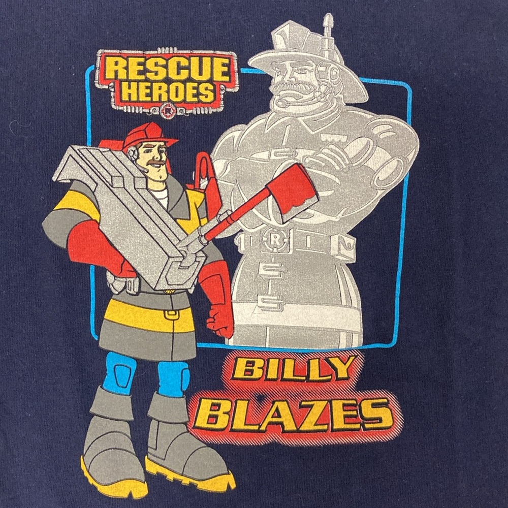 Vintage Resue Heroes Billy Blazes fire fighter shirt sleeve tee size 5